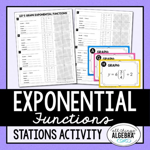 Graphing Exponential Functions Stations Activity