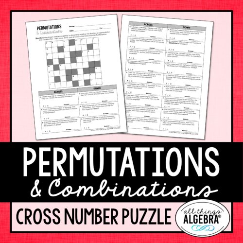 Permutations & Combinations Cross Number Puzzle
