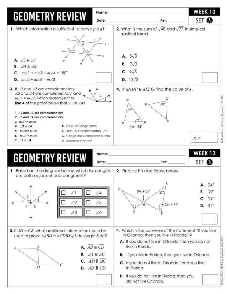 Geometry Math Stuff Geometry Spiral Reviews - All Things Algebra®