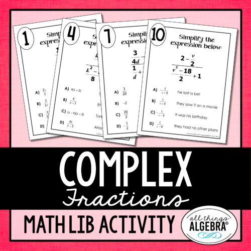 Complex Fractions<br> Math Lib Activity