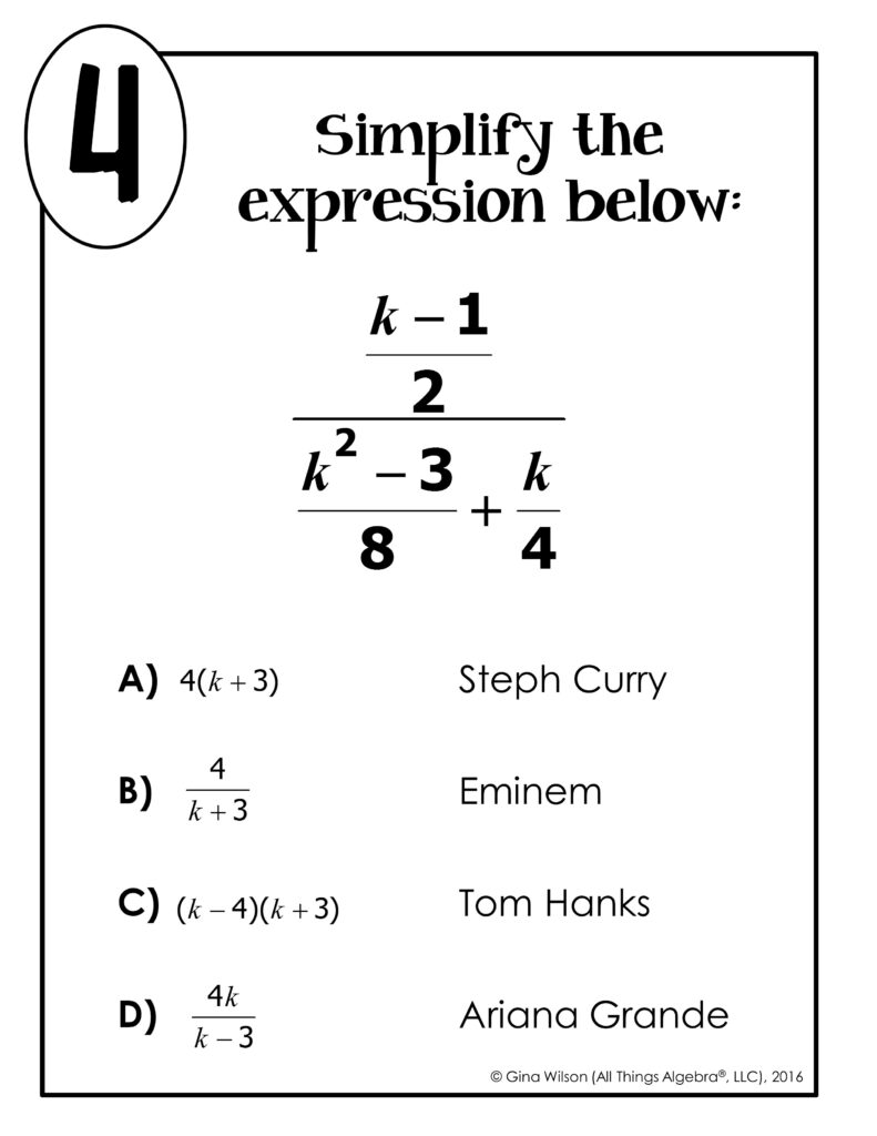 Complex Fractions Math Lib Activity - All Things Algebra®