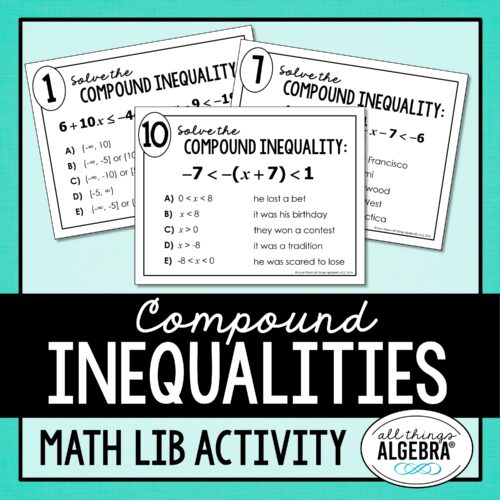 Compound Inequalities<br> Math Lib Activity