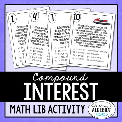 Compound Interest<br> Math Lib Activity