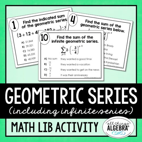 Geometric Series<br> Math Lib Activity