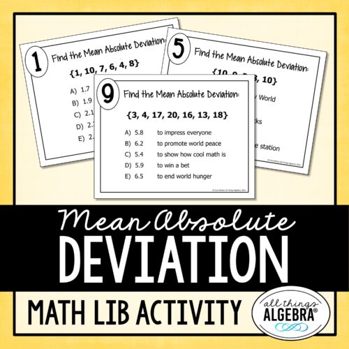 Mean Absolute Deviation<br> Math Lib Activity