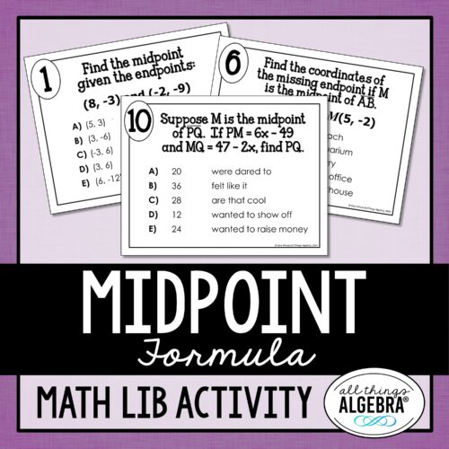 Midpoint Formula<br> Math Lib Activity