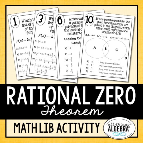 Rational Zero (Root) Theorem<br> Math Lib Activity