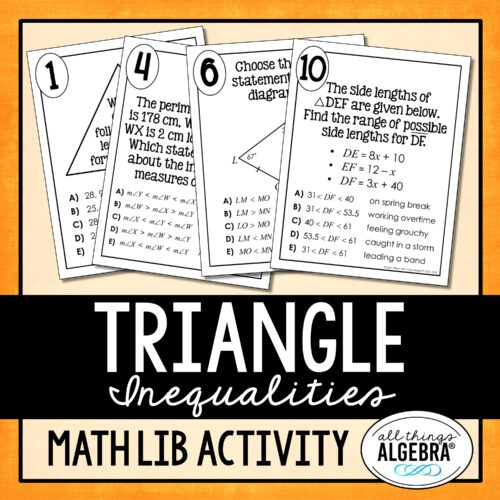 Triangle Inequalities<br> Math Lib Activity