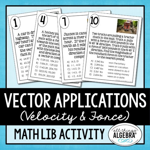Vector Applications<br> Math Lib Activity
