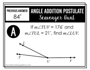 Angle Addition Postulate Scavenger Hunt - All Things Algebra®