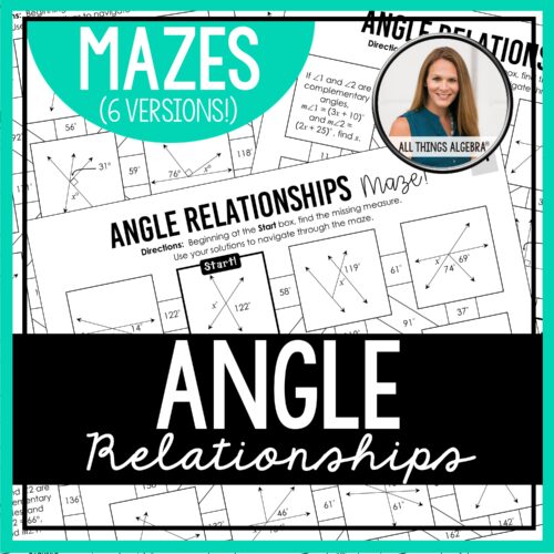 Angle Relationships (Vertical, Complementary, Supplementary) Mazes