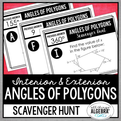 Interior & Exterior Angles of Polygons<br> Scavenger Hunt