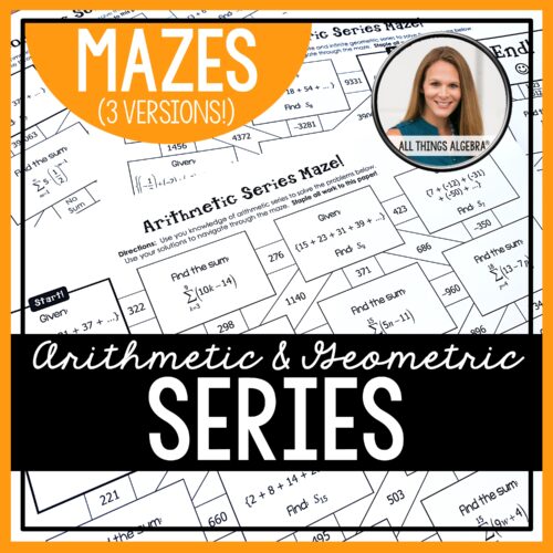 Arithmetic & Geometric Series Mazes