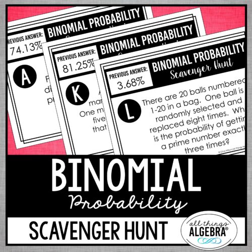 Binomial Probability<br> Scavenger Hunt