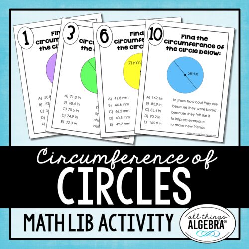 Circumference<br> of Circles<br> Math Lib Activity