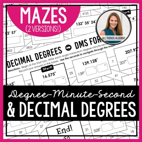 Degrees Minutes Seconds (DMS) and Decimal Degrees (DD) Mazes