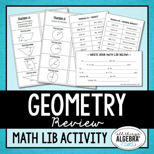 Geometry Review<br> Math Lib Activity