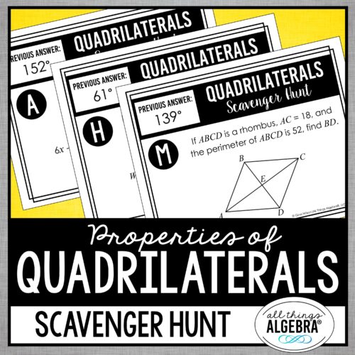 Quadrilaterals<br> Scavenger Hunt