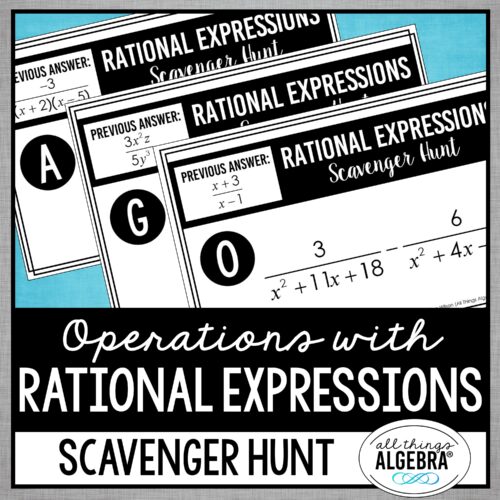 Rational Expressions Operations<br> Scavenger Hunt