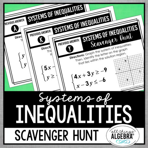 Systems of Inequalities<br> Scavenger Hunt