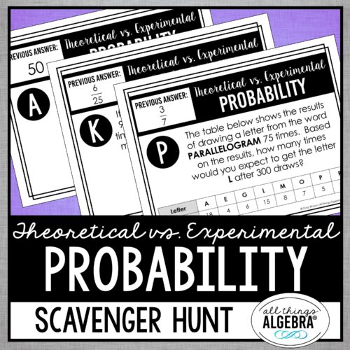 Theoretical & Experimental Probability<br> Scavenger Hunt