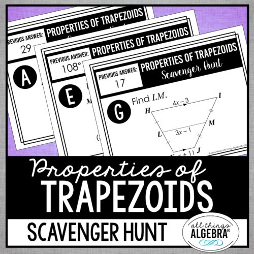 Trapezoid Properties<br> Scavenger Hunt