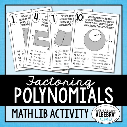 Factoring Polynomials<br> (with Geometric Applications)<br> Math Lib Activity