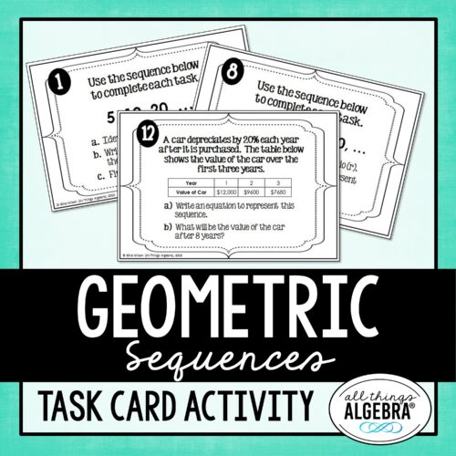 Geometric Sequences Task Cards
