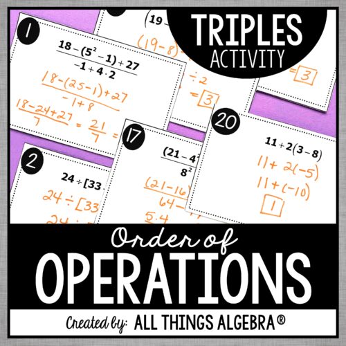 Order of Operations Triples Activity