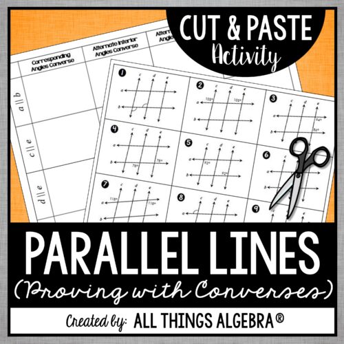 Proving Lines are Parallel (Using Converses) Cut & Paste Activity