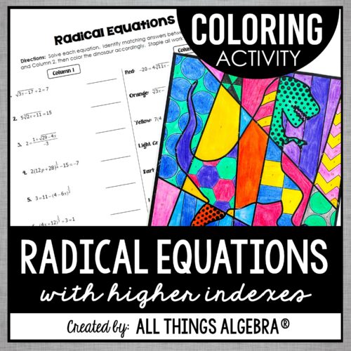 Radical Equations<br> (with Higher Indexes) Coloring Activity