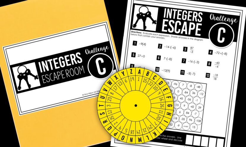Integers Review Escape Room Activity - All Things Algebra®