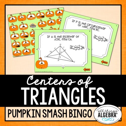 Centers of Triangles Pumpkin Smash Bingo