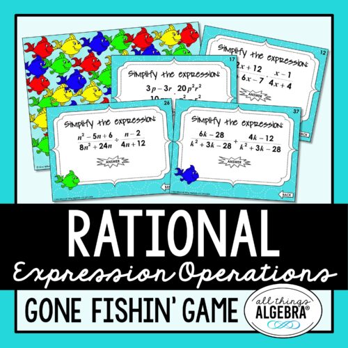 Operations with Rational Expressions Gone Fishin' Game