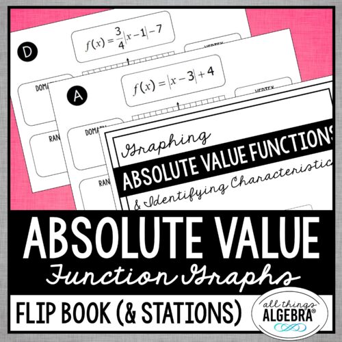 Graphing Absolute Value Equations Flip Book