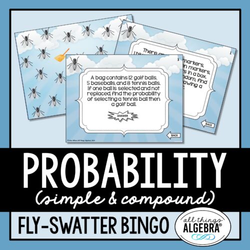 Probability (Simple and Compound) Fly-Swatter Bingo Game
