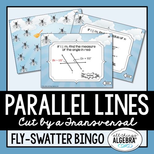 Parallel Lines Cut by a Transversal Fly-Swatter Bingo Game