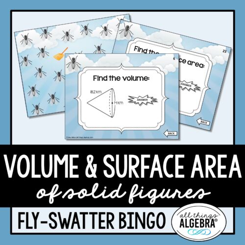 Volume & Surface Area Fly-Swatter Bingo Game