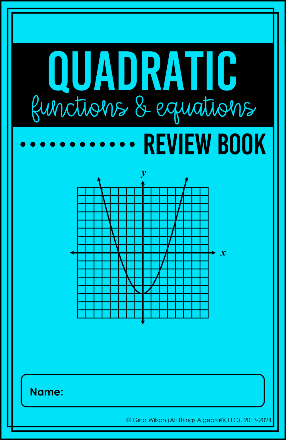 Quadratic Functions & Equations Review Book - All Things Algebra®