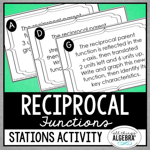 Graphing Reciprocal Functions Stations Activity