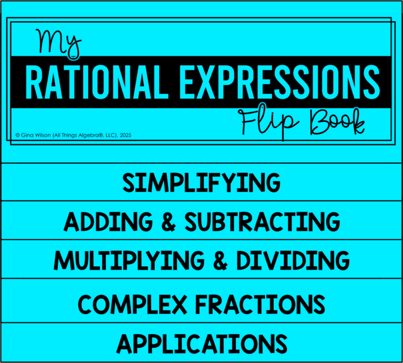 Flip Math Expression Rational Expressions Flip Book - All Things Algebra®