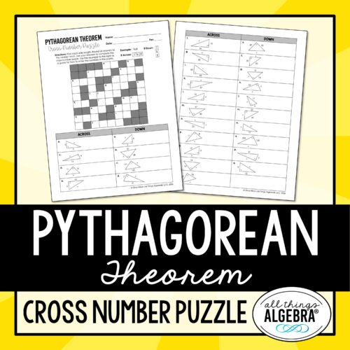Pythagorean Theorem Cross Number Puzzle