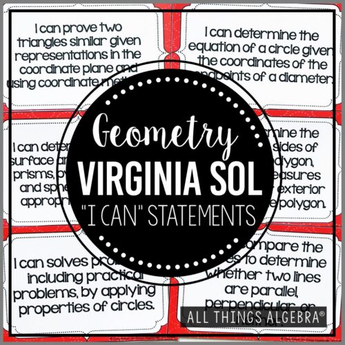 2023 Geometry Virginia SOL "I Can" Statements
