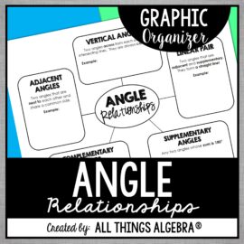 Angle Relationships Graphic Organizer free resource by All Things Algebra