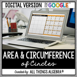 Area & Circumference of Circles Digital Puzzle (for Google Slides)