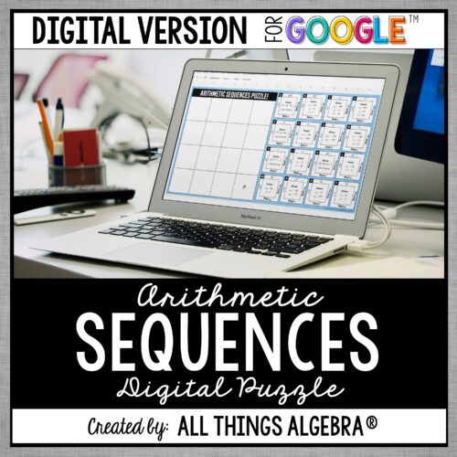 Arithmetic Sequences digital puzzle for Google Slides