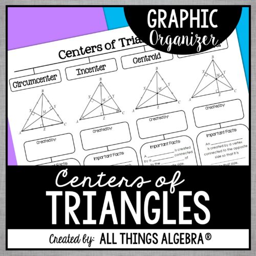 Centers of Triangles Graphic Organizer free resource by All Things Algebra
