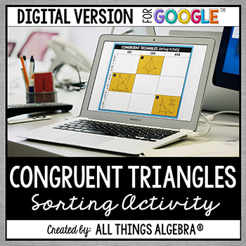 Congruent Triangles Digital Sorting Activity (for Google Slides)
