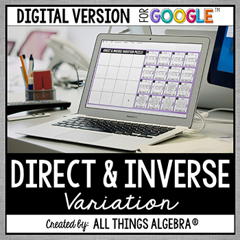 Direct and Inverse Variation Digital Puzzle (for Google Slides™)
