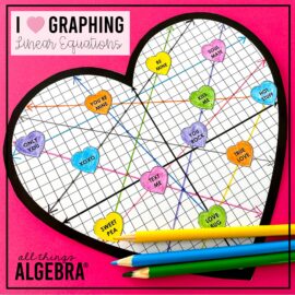 Graphing Linear Equations Valentine's Day Heart Activity free resource by All Things Algebra
